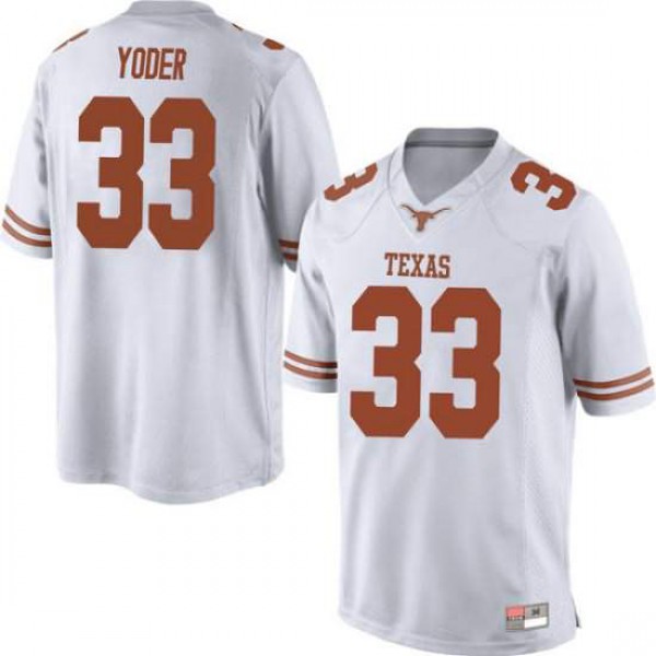 Men University of Texas #33 Tim Yoder Game Embroidery Jersey White